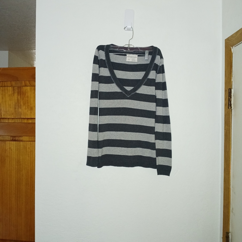 Aeropostale,  large, black/gray v-neck sweater.